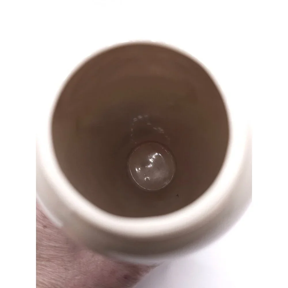 White Ceramic Vase With Rose Embossed Design & Gold Trim - Picture 5 of 11